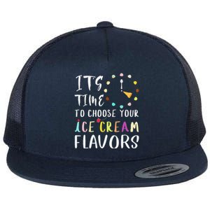 Time Choose Your Ice Cream Flavors O Clock Funny Ice Cream Flat Bill Trucker Hat