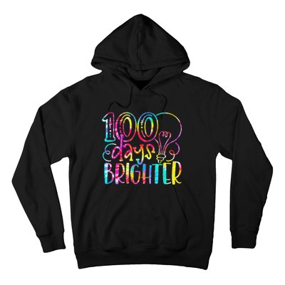 Tie Dye 100 Days Brighter Student Happy 100th Day Of School Hoodie