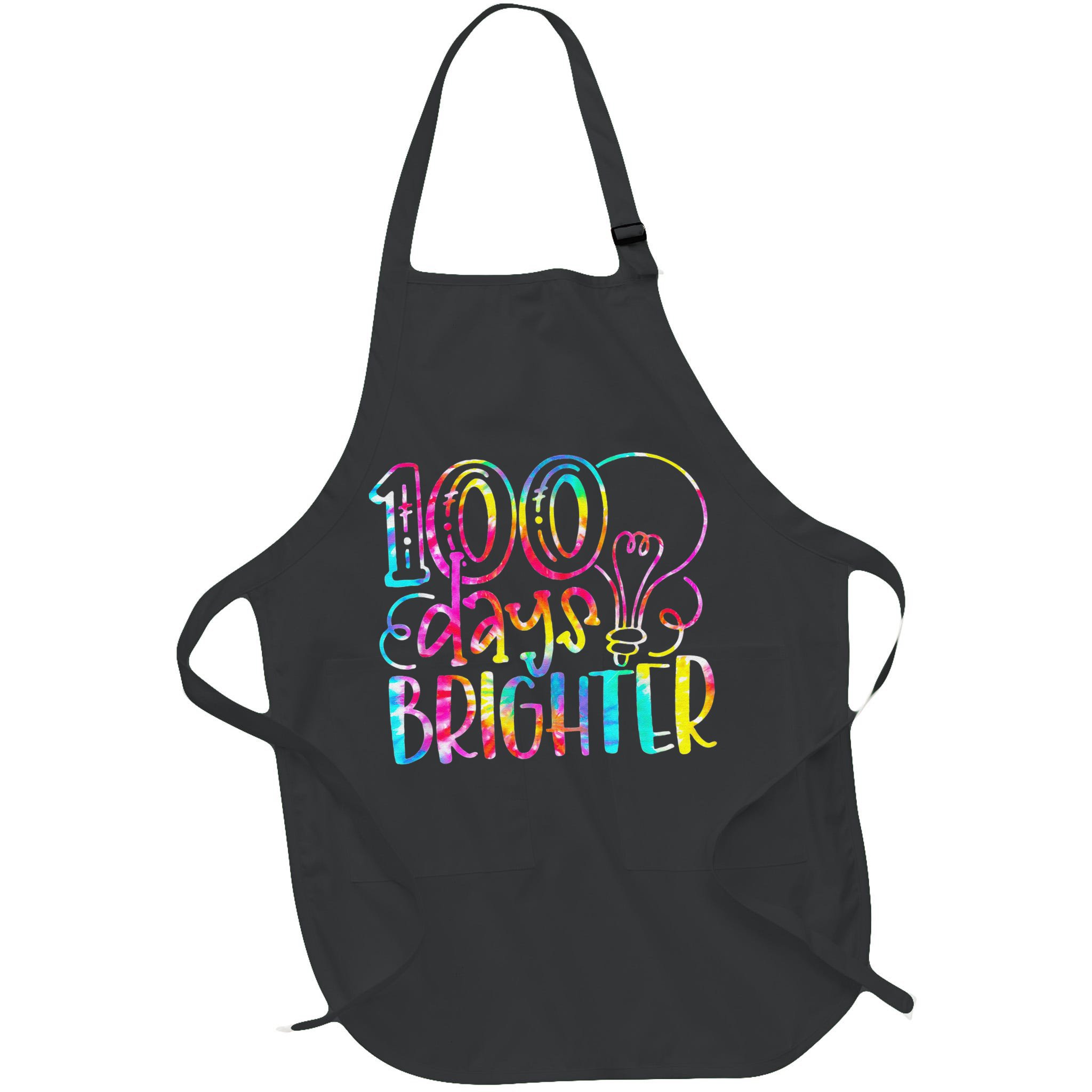 Tie Dye 100 Days Brighter Student Happy 100th Day Of School Apron
