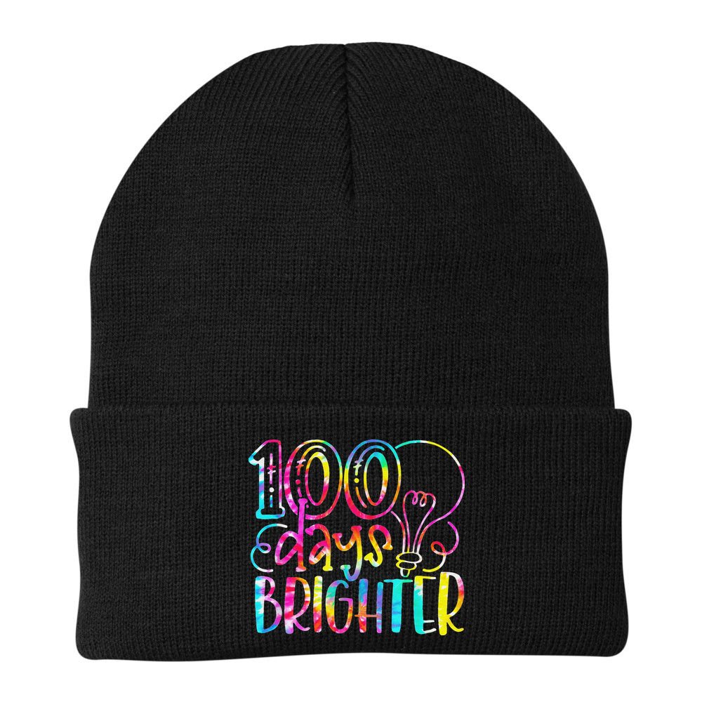 Tie Dye 100 Days Brighter Student Happy 100th Day Of School Beanie