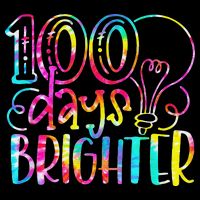 Tie Dye 100 Days Brighter Student Happy 100th Day Of School Drawstring Bag