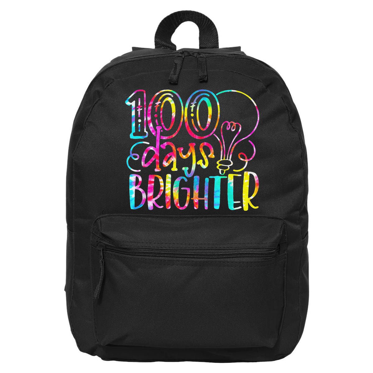 Tie Dye 100 Days Brighter Student Happy 100th Day Of School 16 in Basic Backpack