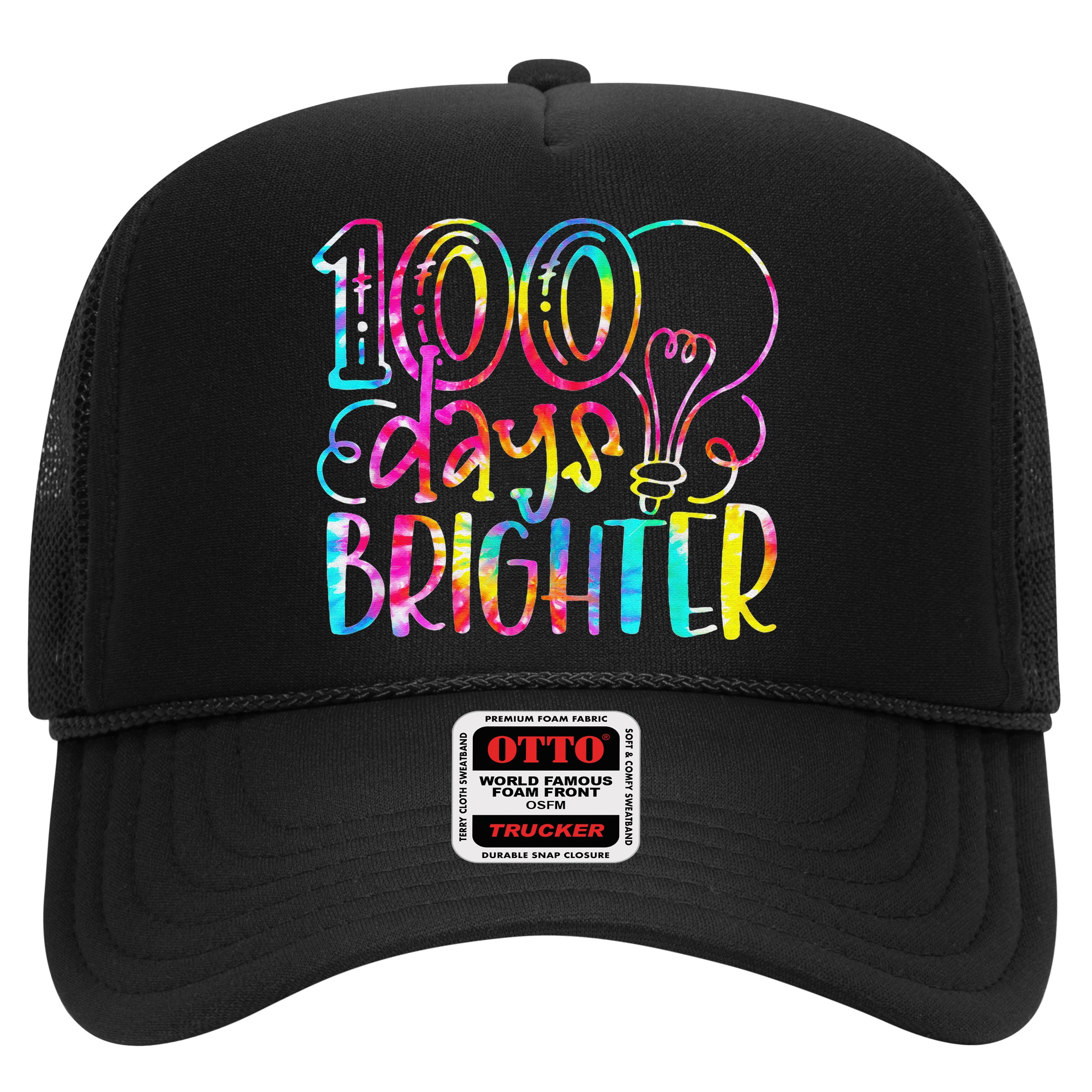 Tie Dye 100 Days Brighter Student Happy 100th Day Of School Hat
