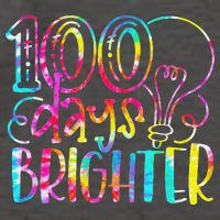 Tie Dye 100 Days Brighter Student Happy 100th Day Of School Vector Backpack