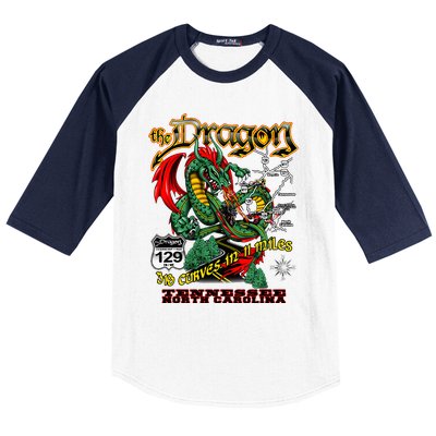 The Dragon 129 Tn And Nc Usa 318 Curves 11 Miles Baseball Sleeve Shirt