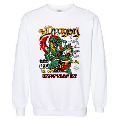 The Dragon 129 Tn And Nc Usa 318 Curves 11 Miles Garment-Dyed Sweatshirt