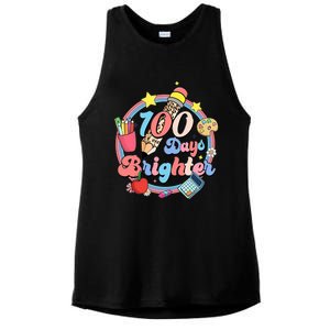 Tie Dye 100 Days Brighter Student Happy 100th Day Of School Gift Ladies PosiCharge Tri-Blend Wicking Tank