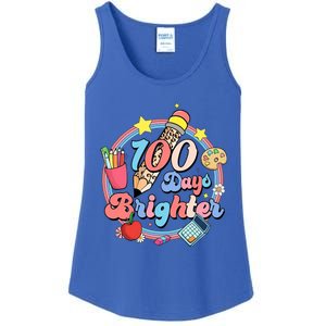 Tie Dye 100 Days Brighter Student Happy 100th Day Of School Gift Ladies Essential Tank