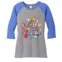 Tie Dye 100 Days Brighter Student Happy 100th Day Of School Gift Women's Tri-Blend 3/4-Sleeve Raglan Shirt