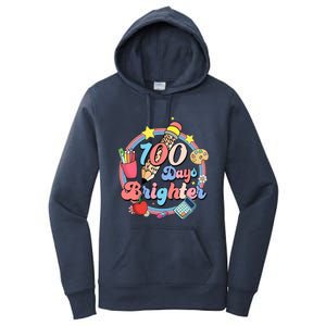 Tie Dye 100 Days Brighter Student Happy 100th Day Of School Gift Women's Pullover Hoodie