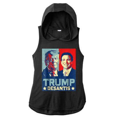 Trump DeSantis 2024 Election Make America Florida Ladies PosiCharge Tri-Blend Wicking Draft Hoodie Tank