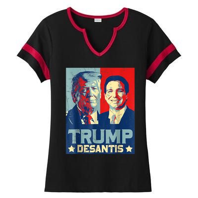 Trump DeSantis 2024 Election Make America Florida Ladies Halftime Notch Neck Tee