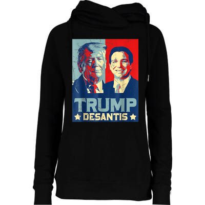 Trump DeSantis 2024 Election Make America Florida Womens Funnel Neck Pullover Hood