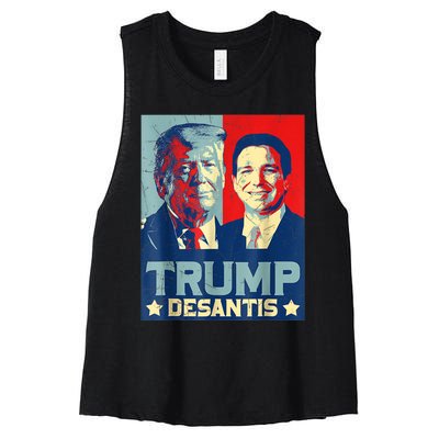 Trump DeSantis 2024 Election Make America Florida Women's Racerback Cropped Tank