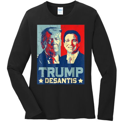 Trump DeSantis 2024 Election Make America Florida Ladies Long Sleeve Shirt