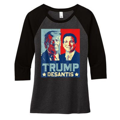 Trump DeSantis 2024 Election Make America Florida Women's Tri-Blend 3/4-Sleeve Raglan Shirt