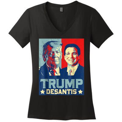 Trump DeSantis 2024 Election Make America Florida Women's V-Neck T-Shirt