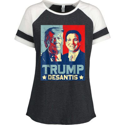 Trump DeSantis 2024 Election Make America Florida Enza Ladies Jersey Colorblock Tee