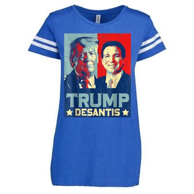 Trump DeSantis 2024 Election Make America Florida Enza Ladies Jersey Football T-Shirt