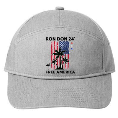 Trump Desantis 2024 Ron Don 24' American Flag Flamingo Stars 7-Panel Snapback Hat