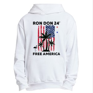 Trump Desantis 2024 Ron Don 24' American Flag Flamingo Stars Urban Pullover Hoodie