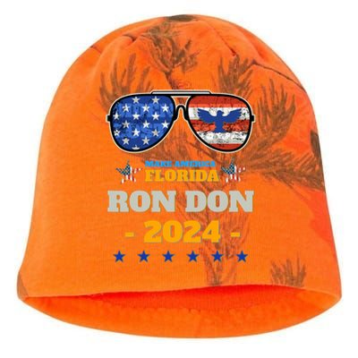 Trump DeSantis 2024 Ron Don 24' American Flag Sunglasses Kati - Camo Knit Beanie