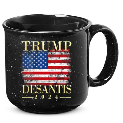 Trump Desantis 2024 Vintage Flag 15oz Campfire Ceramic Mug
