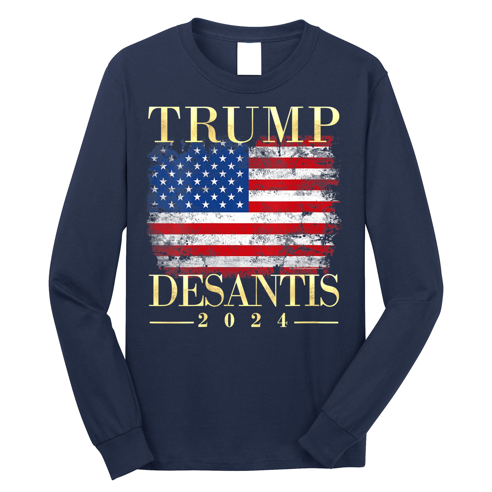 Trump Desantis 2024 Vintage Flag Long Sleeve Shirt