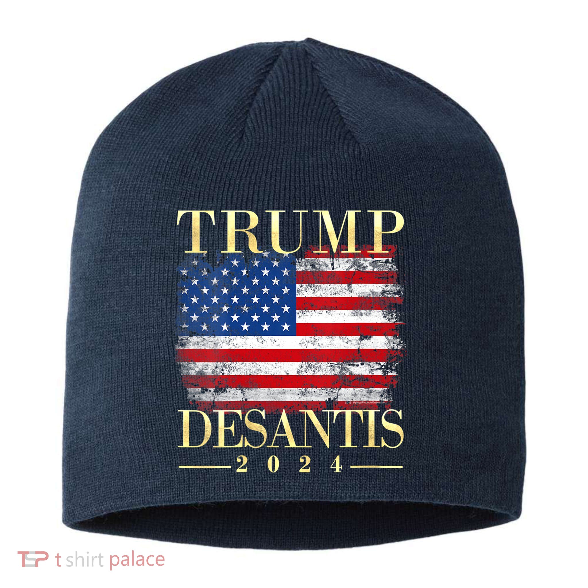 Trump Desantis 2024 Vintage Flag Sustainable Beanie