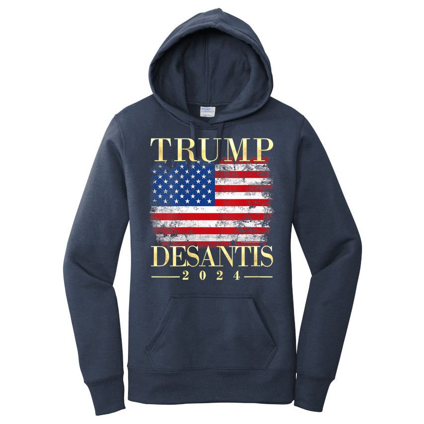 Trump Desantis 2024 Vintage Flag Women's Pullover Hoodie