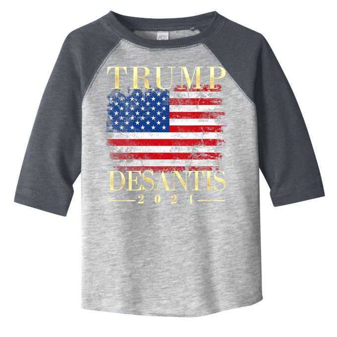 Trump Desantis 2024 Vintage Flag Toddler Fine Jersey T-Shirt