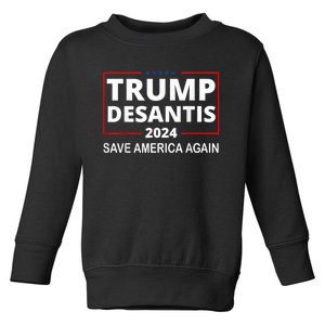 Trump Desantis 2024 Save America Again Republican Election Toddler Sweatshirt