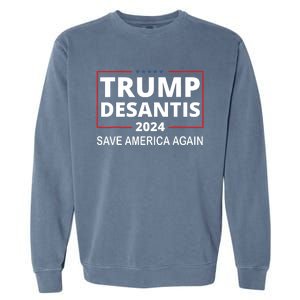 Trump Desantis 2024 Save America Again Republican Election Garment-Dyed Sweatshirt