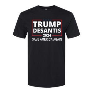 Trump Desantis 2024 Save America Again Republican Election Softstyle CVC T-Shirt