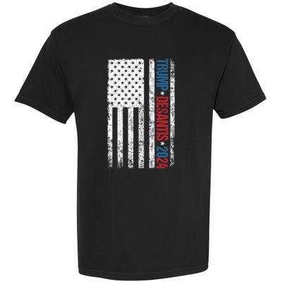 Trump Desantis 2024 American Flag Garment-Dyed Heavyweight T-Shirt