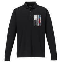 Trump Desantis 2024 American Flag Performance Long Sleeve Polo