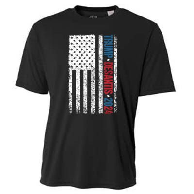 Trump Desantis 2024 American Flag Cooling Performance Crew T-Shirt