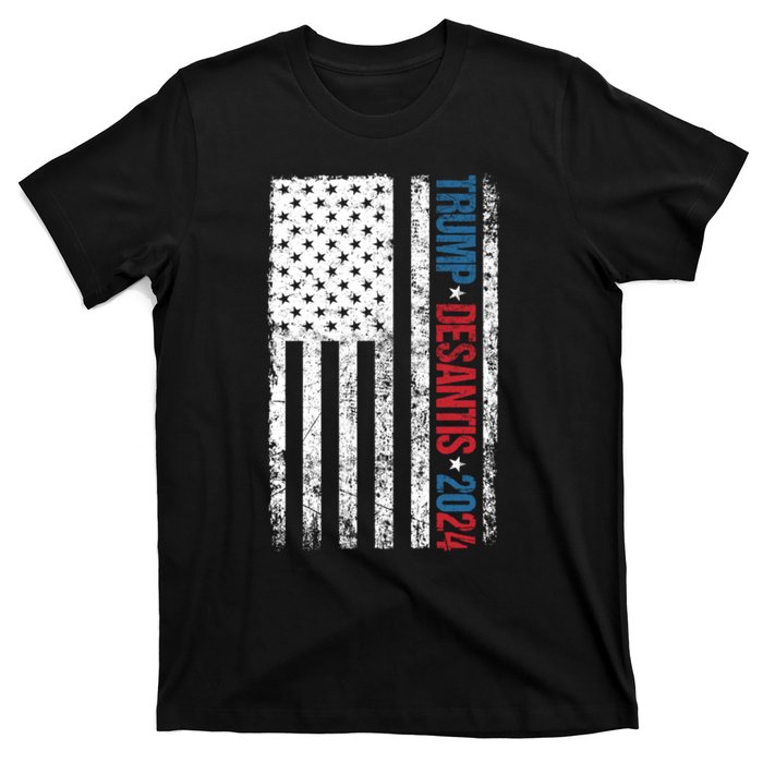 Trump Desantis 2024 American Flag T-Shirt