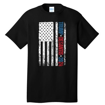 Trump Desantis 2024 American Flag Tall T-Shirt