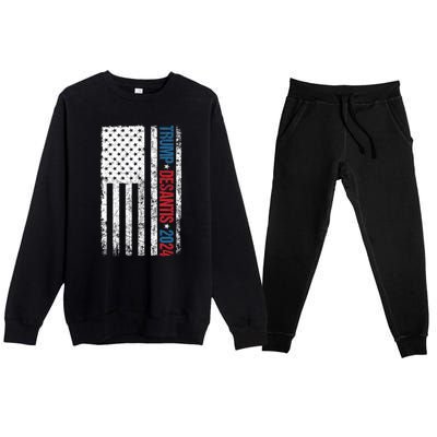 Trump Desantis 2024 American Flag Premium Crewneck Sweatsuit Set