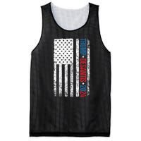 Trump Desantis 2024 American Flag Mesh Reversible Basketball Jersey Tank