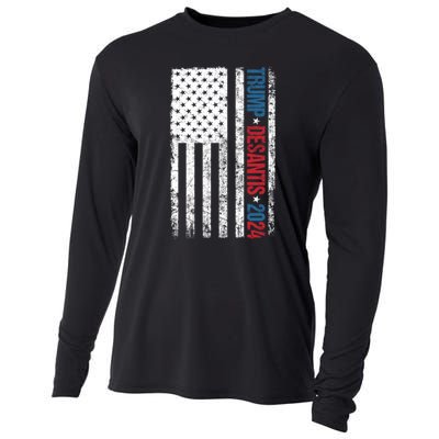 Trump Desantis 2024 American Flag Cooling Performance Long Sleeve Crew