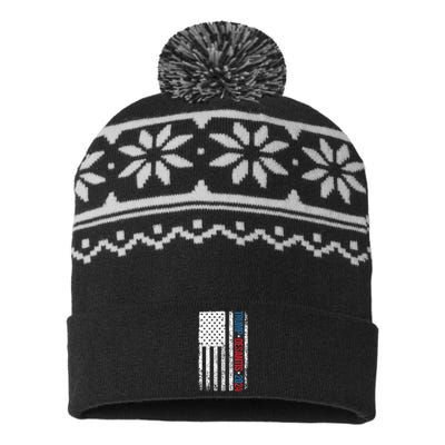 Trump Desantis 2024 American Flag USA-Made Snowflake Beanie