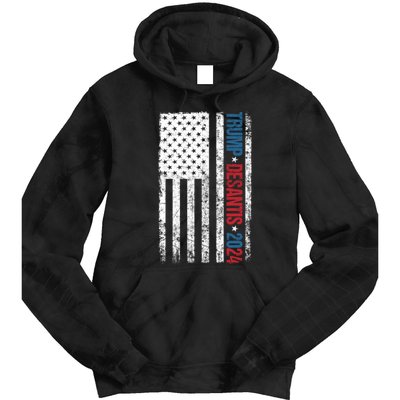 Trump Desantis 2024 American Flag Tie Dye Hoodie