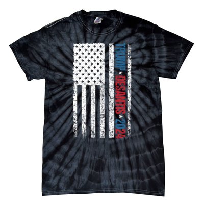 Trump Desantis 2024 American Flag Tie-Dye T-Shirt