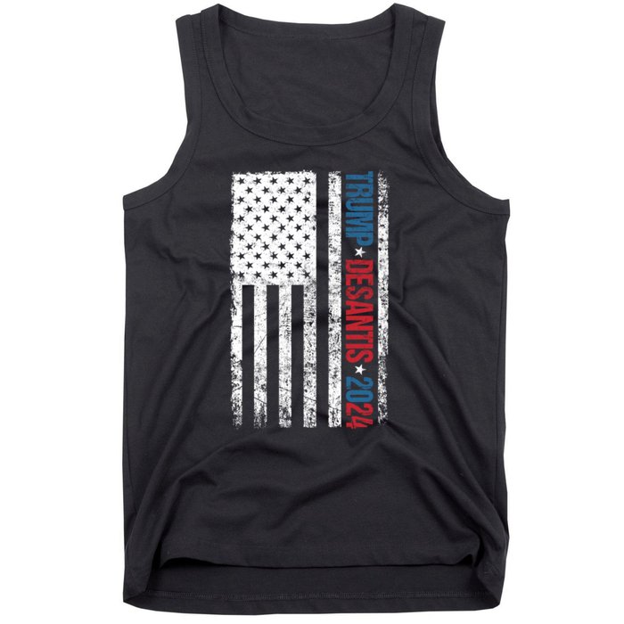 Trump Desantis 2024 American Flag Tank Top