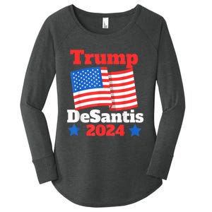 Trump DeSantis 2024 Maga Elect Republican President Trump Women's Perfect Tri Tunic Long Sleeve Shirt