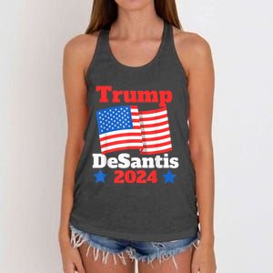 Trump DeSantis 2024 Maga Elect Republican President Trump Women's Knotted Racerback Tank