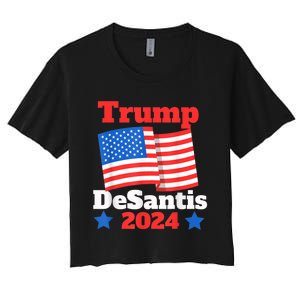 Trump DeSantis 2024 Maga Elect Republican President Trump Women's Crop Top Tee