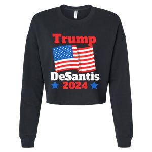 Trump DeSantis 2024 Maga Elect Republican President Trump Cropped Pullover Crew